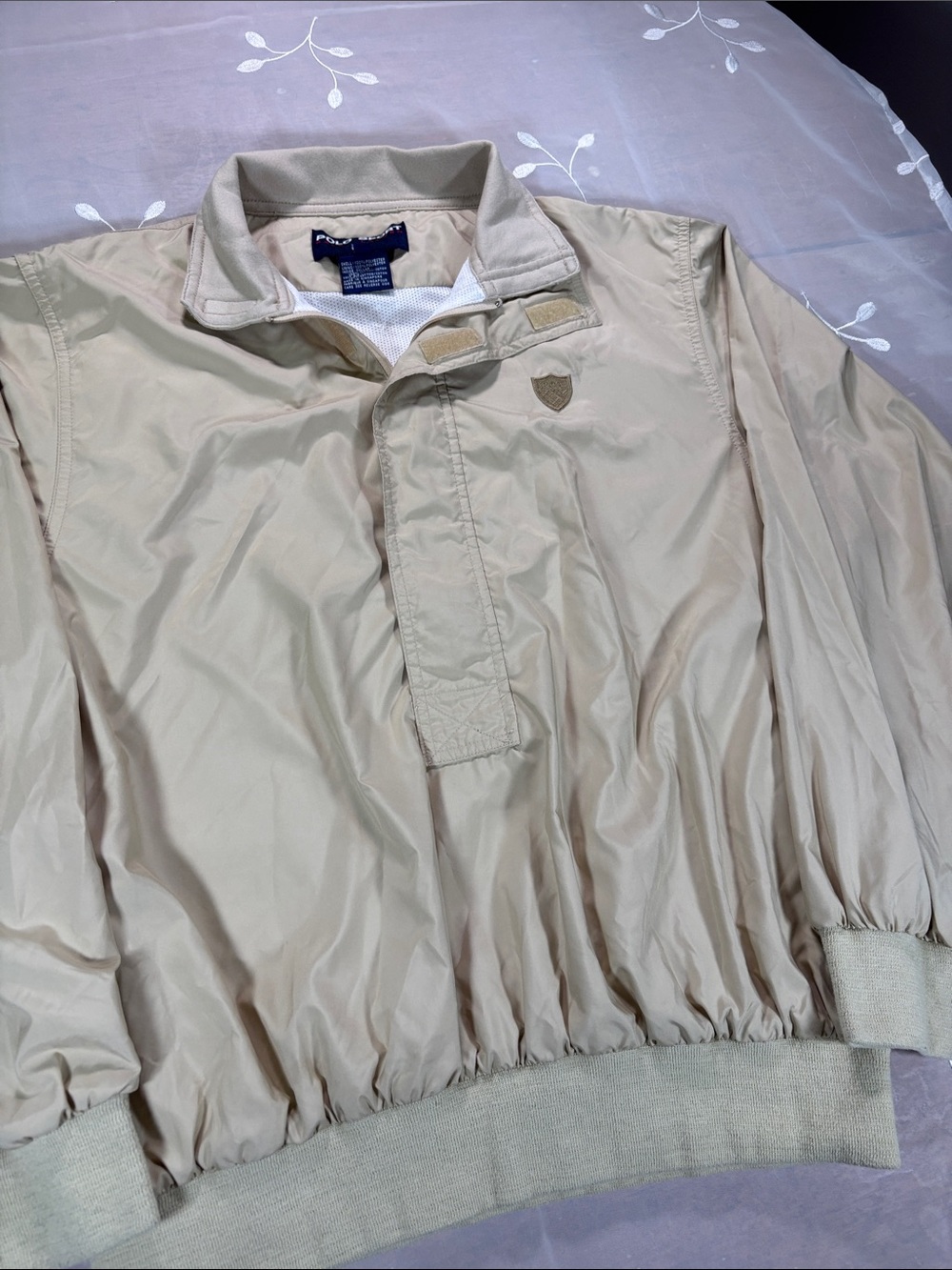 Polo by Ralph Lauren Sport Beige Pullover Windbreaker Men’s Jacket Sz M Half Zip - Picture 15 of 15